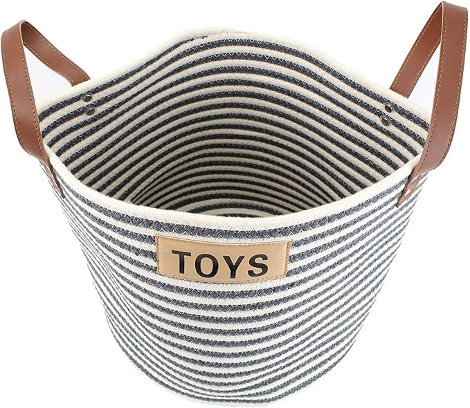 Midlee Cotton Rope Pet Toy Storage Basket