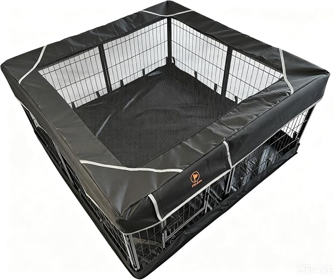 PJYuCien Puppy Playpen Plus Storage Bage with Bottom & Top Cover, 24" H | Heavy Duty, Dog Fence for Small Dogs, Foldable Square Pen, Indoor, Outdoor, Backyard Pasture, Camping, Protects Floors