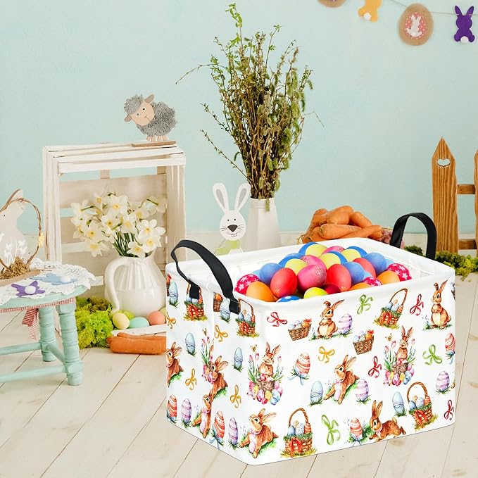 Gift Toy Storage Basket for Girls and Boys, Storage Organizer for Nursery Hamper Home Bedroom Laundry Hamper Shelf Easter Baskets