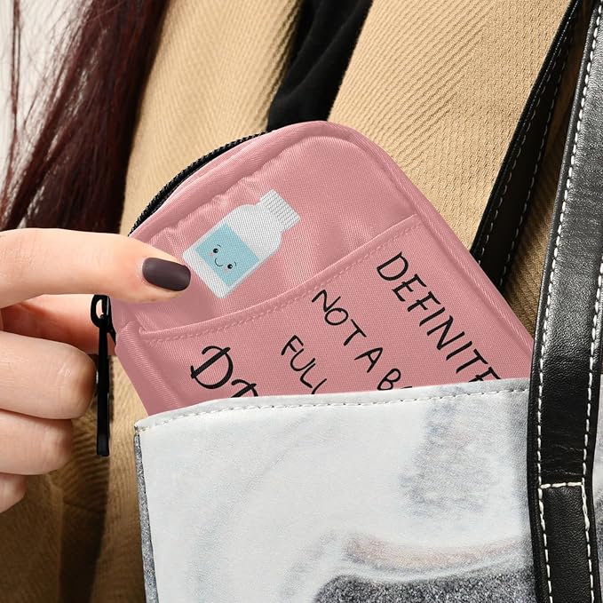 Pill Organizer Pill Character Pill Box 7 Day Pill Case Bag Travel Pill Organizer Bag with Zipper Portable Weekly Case Compact Size for Vitamin Supplement Holder