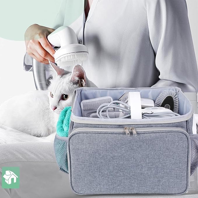 Home Storage Pet Grooming Gear Bag,Reinforced Carry Pouch, Multi Compartment Storage Solution, Mobile Cleaning Tool Organizer, Portable Utility Tote,Spacious Protective C