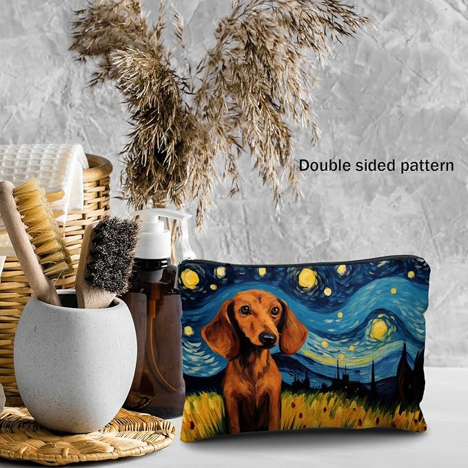 Dachshund Makeup Bag - Cosmetic Travel Toiletry Bag for Dachshund Lovers