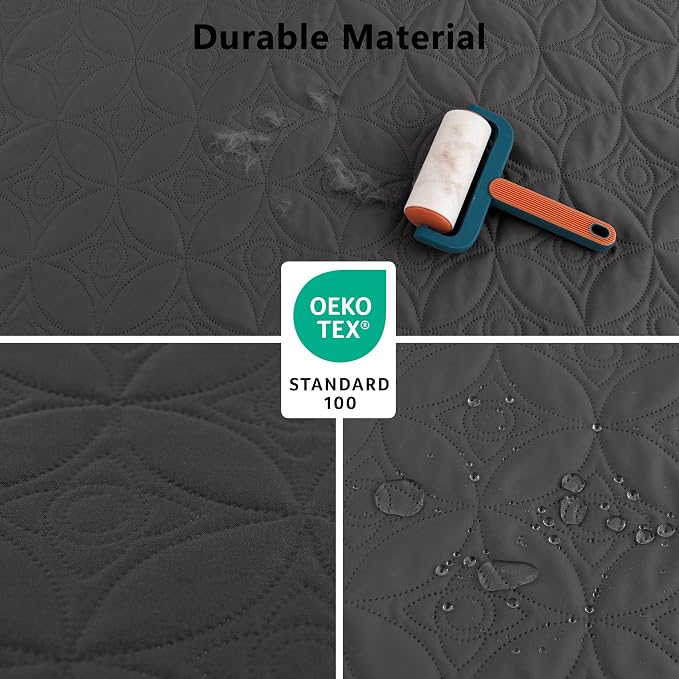 Waterproof Couch Cover for Dogs - Washable Pets Furniture Protector | TPU Leak-Proof Liner, Lightweight & Reversible, Fits Chair, Sofa, Bed, 82" x 82" , Lightgrey/Darkgrey