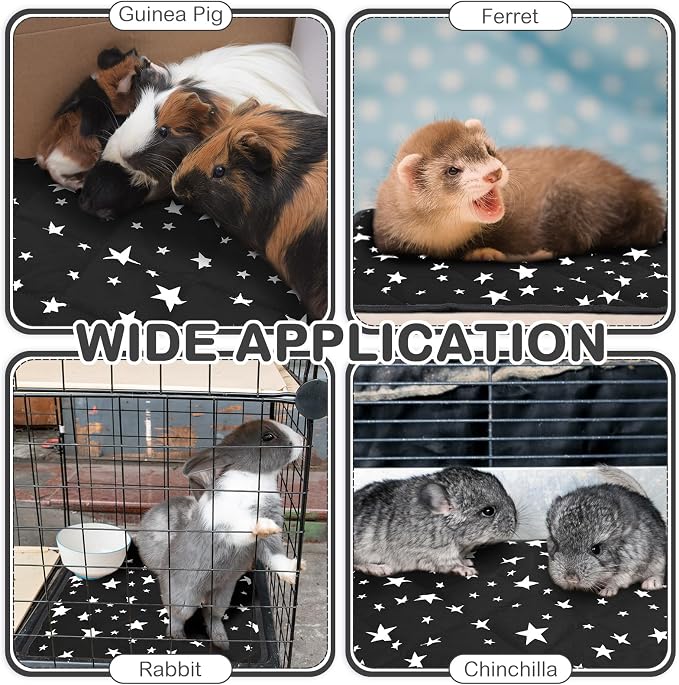 4 Pack Self Warming Cat Bed Self Heating Cat Mat Star Pattern Soft Dog Crate Pad Thermal Pet Mat Anti Slip Kennel Dog Washable Warming Bed for Outdoor Indoor(18 x 18 Inch,Black)