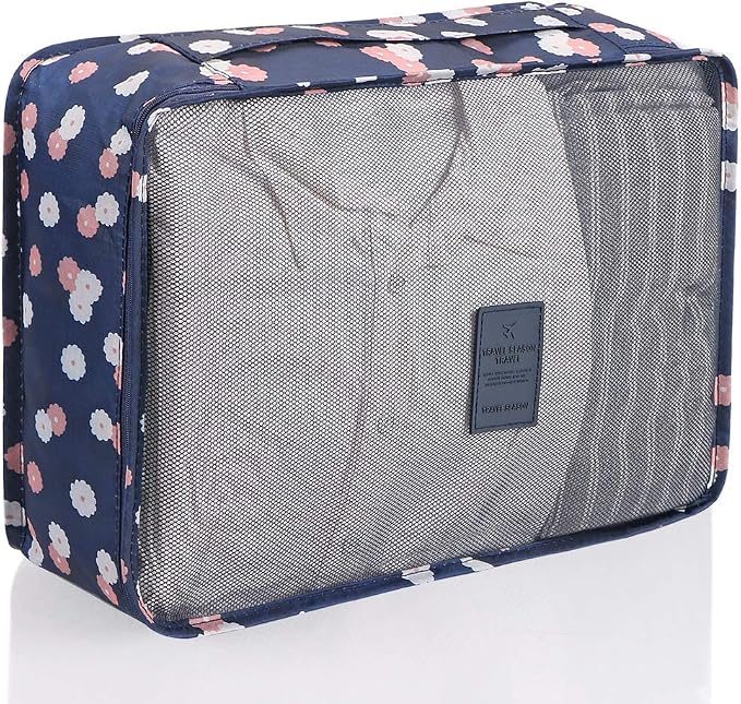 Mossio 7 Set Packing Cubes with Shoe Bag - Travel Carry On Luggage Organizer