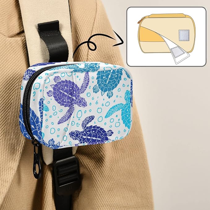 Turtle Ocean Animal Pill Case, Weekly Portable Pill Bag Container 7 Days Cute Pill Box Organizer Vitamin Supplement Holder with Zipper for Travel Family Business