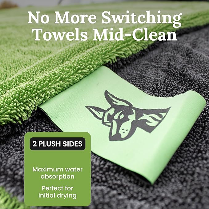 XL Car Drying Towel for Trucks – 1200 GSM Twisted Loop Microfiber, 24" x 45" Edgeless, Scratch-Free