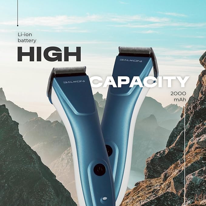 Professional 5-in-1 Cordless Pet Grooming Clipper for Dogs & Cats – Quiet High-Torque Metal Blade Trimmer, Adjustable Length – Metallic Blue (Single-Metallic Blue)