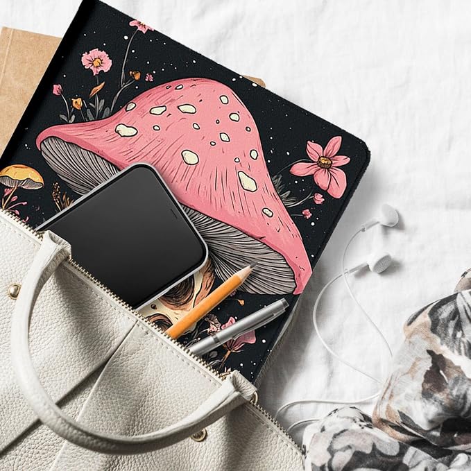 for Microsoft Surface Go 4/3/2/1-10.5" 2021 Tablet Case,Auto Wake/Sleep,Adjustable Stand Protective Cover - Skull Mushroom Flower
