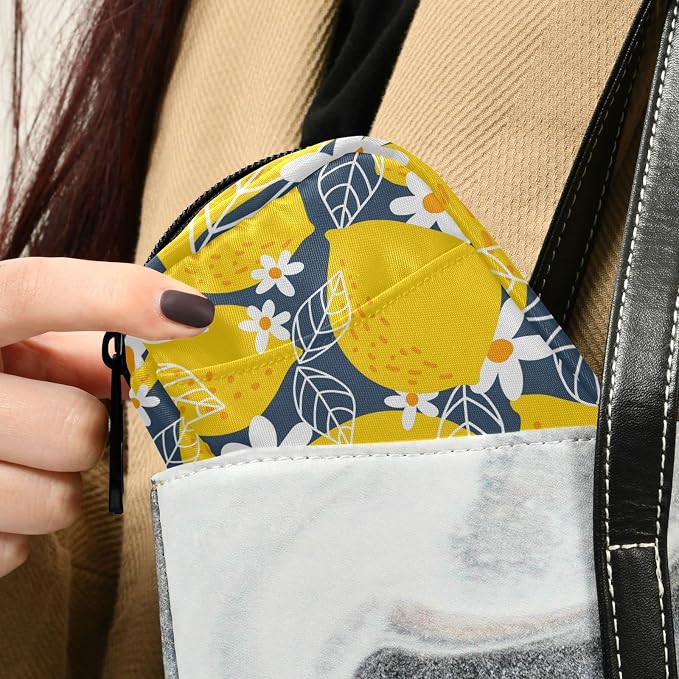 Lemon Fruits Weekly Pill Organizer, Pill Cases Bag Portable Pill Container 7 Days Cute Pill Box Organizer Vitamin Supplement Holder with Zipper for Travel Family Business Camping