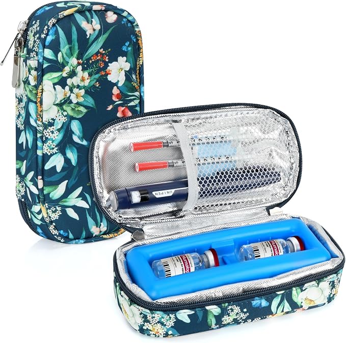 YOUSHARES Peptide Vials Cooler Travel Case - TSA Approved | Diabetic Insulin Vial Cooling Bag , Protective Ice Brick, Refrigerated Diabetes Supplies Organizer,GLP-1 Medication Storage