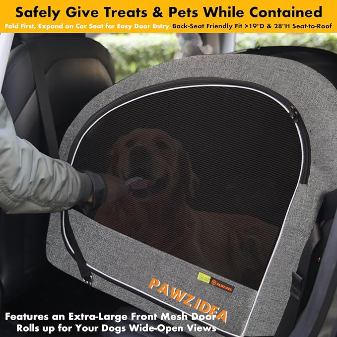 PAWZIDEA 3-in-1 Large Dog Stroller with Detachable Carrier, 45% Extra Tall | Dog Crate Car Travel for 2 Medium Dogs Sit Upright, Foldable Jogger Pet Stroller All-Terrain Up to 100lbs, Storage Organizer