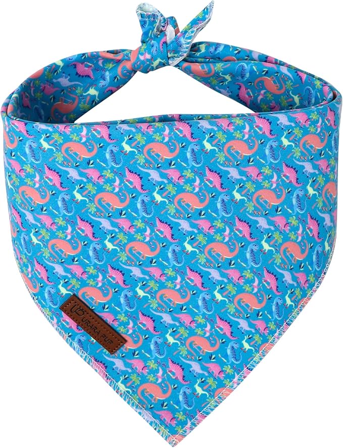 Dinosaur Dog Bandana, Summer Dinosaur Puppy Bandana for Small Medium Dog, Cotton Dino Pet Triangle Bid Scarf Kerchief for Girl Boy Dogs or Cats