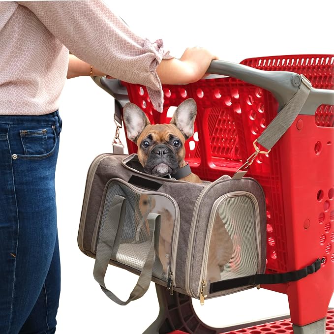 Jokari Cart Cruiser Airline Approved Pet Carrier for Versatile Travel | Versatile Travel in Car, Airplane, or Shopping Cart. Light, Anti-Scratch Mesh, Top, Side Open, Approved By Most U