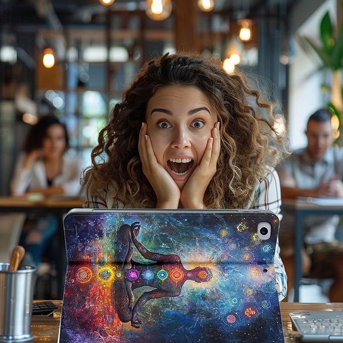 for Microsoft Surface Pro 7 Plus,Surface Pro 7/6/5/4 12.3" Tablet Case,Auto Wake/Sleep,Adjustable Stand Protective Cover - Chakra Meditation