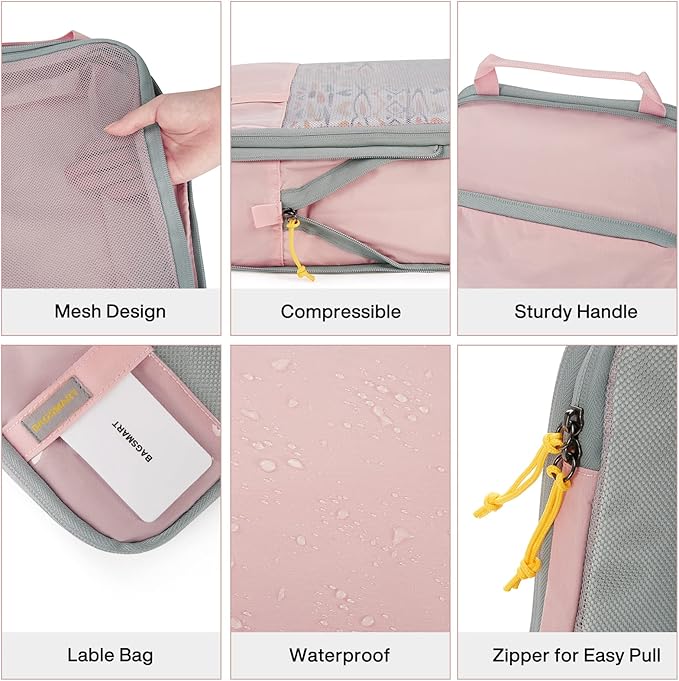 BAGSMART Compression Packing Cubes for Travel Essentials | 14 Set /6 Set /4 Set/2 Set, Lightweight, Durable