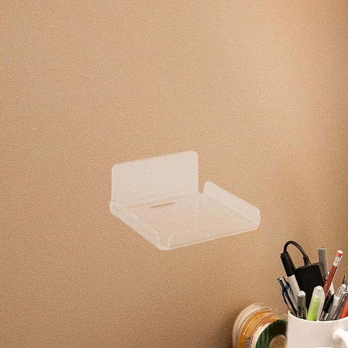 Alipis Wall-Mounted Camera Rack and Monitor Holder, Floating Shelf with 4pcs Strong Adhesive, Security Camera Wall Mount for Indoor Surveillance and Router Storage