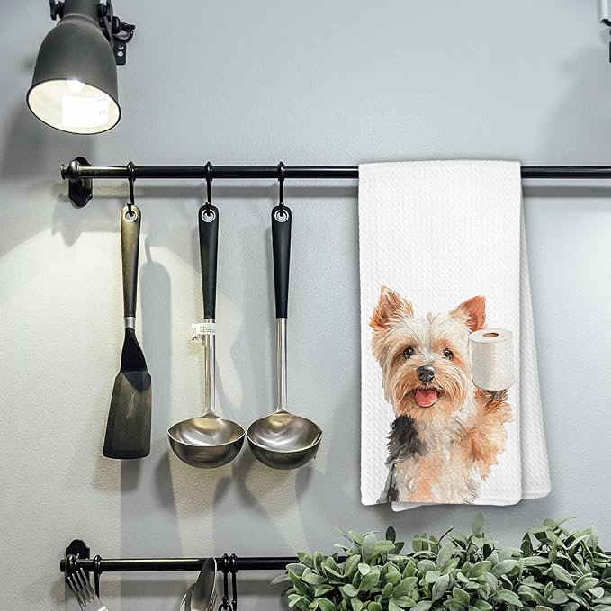 Yorkie Gifts Bathroom Towels, Yorkshire Terrier Decor, Yorkshire Terrier Dog Hand Towel for Bathroom, Yorkie Dog Gifts for Women