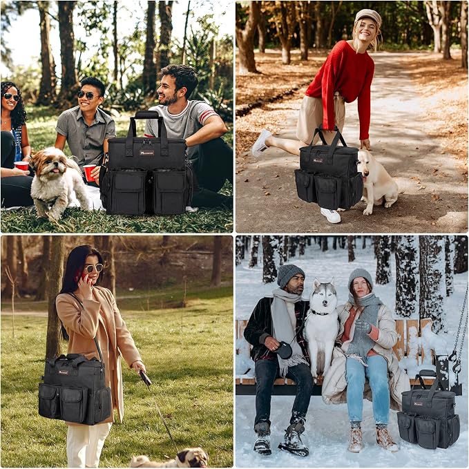 Dog Travel Bag, Airline Approved Pet Carrier for Cats and Dogs | Dog travel accessories set with feeding supplies, bowls, mat, and strap. Ideal for weekend trips.