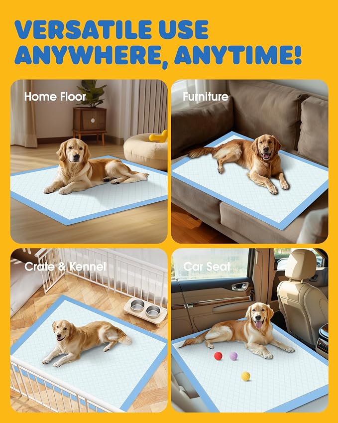 50-Pack Extra Large Pee Pads - 34" x 28" Puppy Pads for Dogs with 6-Layer Leakproof Protection, Disposable and Quick-Dry Dog Pads with High Absorbency for Easy Potty Training | Extra-Large Pee Pads, Disposable, Quick-Dry Dog Pads, High Absorbency, Wee ...