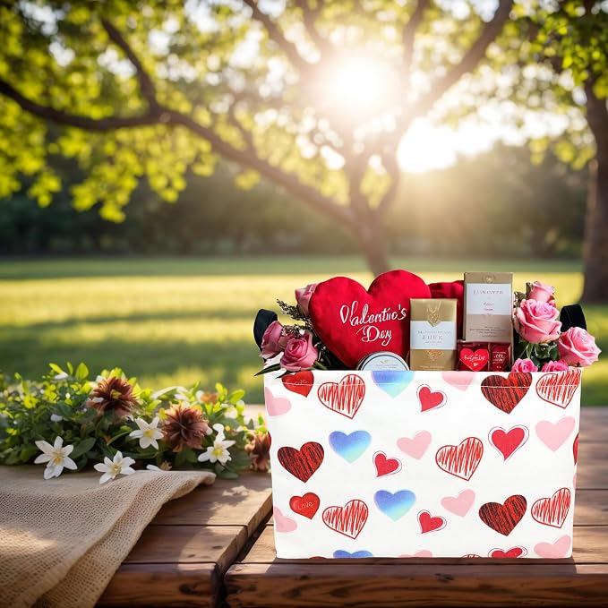 Valentine's Day Basket Gift for Empty Cute Heart Large Storage Bin for Kid and Baby Room Décor (Beauty Love)