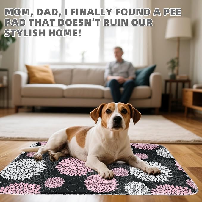 Washable Pee Pads for Dogs, 2 Pack Super Absorbent Reusable Puppy Training Pads Waterproof, Nonslip and Leak-Proof Dog Pee Pads, Large Pet Mats Whelping Pads for Floor, Crate, Couch, 36"x36"