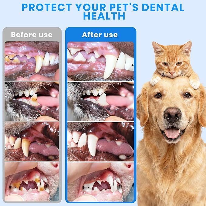 Dog Plaque Remover - Ultrasonic Tooth Cleaner for Dogs,6 Cleaning Modes,TypeC Rechargeable,Waterproof,Professional Dental Care for Dogs