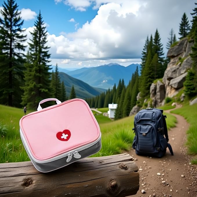 Pink Mini Outdoor First Aid Kit Bag Travel Portable Medicine Organizer Emergency Kit First Aid Kits