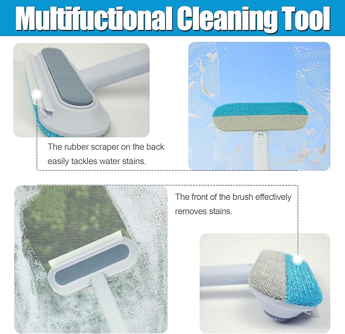 Magic Pet Hair Remover for Dog Cat Owners 1 Pieces,TikTok 4 in 1 Multifunctional Pet Hair Removal Tool for Couch Furniture Carpet Clothing, Reusable Washable Broom Brush for Window Tile Lint Cleaning