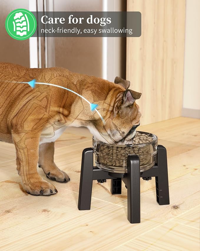 CZPET Dog Bowl Stand with Adjustable Width [Stand Only] | Elevated Pet Water & Food Feeder Stand for Medium and Large Pets, Raised Stable and Anti-Slip Raised Bowl