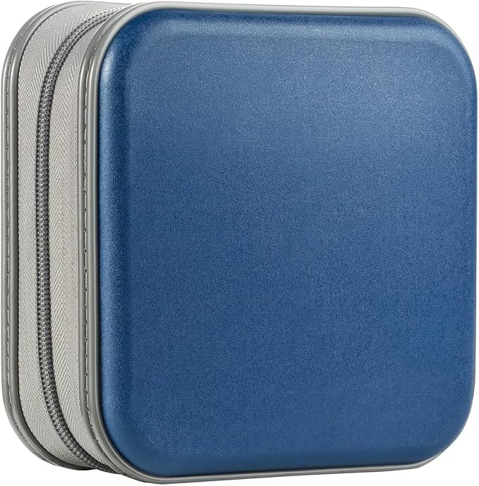 UENTIP CD Case for Car,48 Capacity DVD storage Organizer For Home Travel | CD Holder DVD Case, Smooth Double Zipper, Hard Plastic Shell, Scratch-Resistant, Slip-Resistant Tab, Blu-ray/CD/DVD Storage