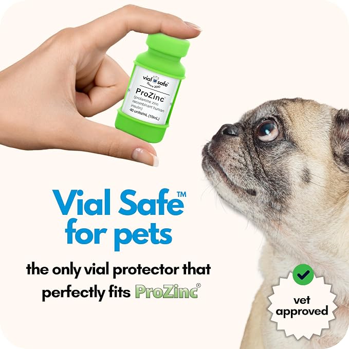 VIAL SAFE Insulin Vial Protector Case for ProZinc 10mL Cats & Dogs 2-Pack