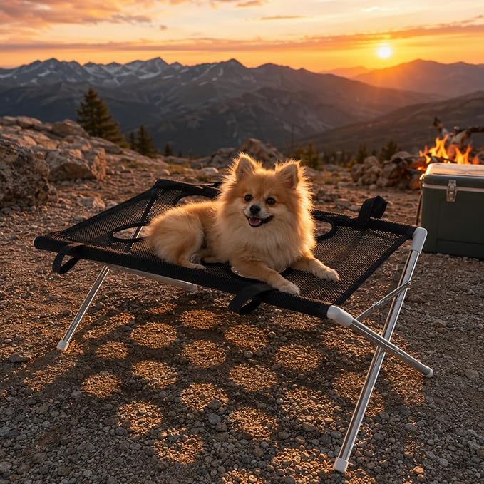 Foldable Dog Grooming Table, Pet Hammock with Stand for Small Dogs & Cats