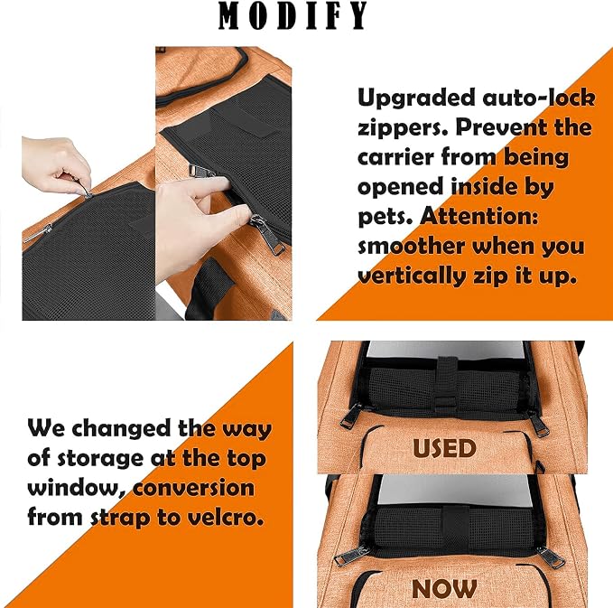 GAPZER Dog Carry Bag Puppy, Pet Soft-Shell Portable Kennel Crate 0-15 lbs | Privacy Protection Big Kitten Car Travel Cloth Carry Bag up to 20 lbs, Small Animal Portable Mesh Kennel Cage for Vet Visits