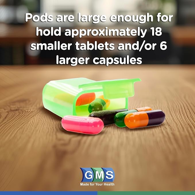 Weekly Pill Organizer 7 Day AM PM, Pop Out Daily Pill Pods with Tray by GMS | Rainbow 2 Times a Day Travel Pill Case, Separate Removable Compartments with Secure Lids for Medication & Vitamins