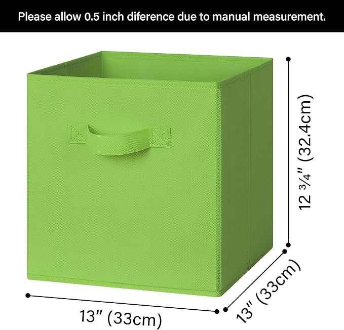 GRANNY SAYS 13x13 Storage Cubes, Cube Storage Organizers, Rainbow, 6-Pack | Collapsible Storage Boxes with Thickened Base Plate, Sturdy Handles, Decorative Baskets for Shelves, Closet