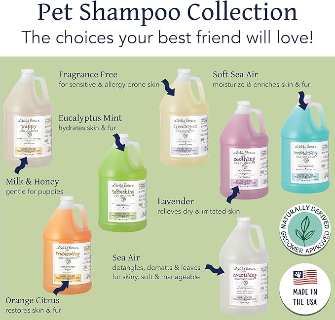 Bobbi Panter Refreshing Dog Shampoo Eucalyptus, Mint, Chamomile & Rosemary – Hydrating Natural Formula for Clean Fresh Coat, Tear-Free, 30:1 Concentrate, 1 Gallon (Case of 4)