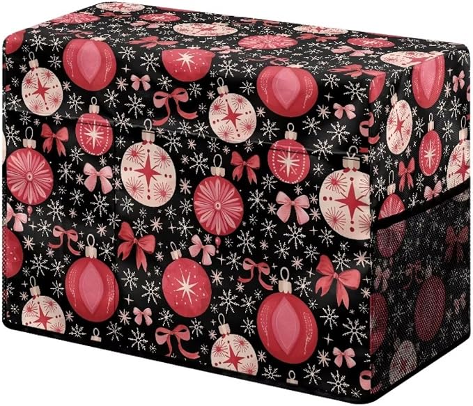 Sewing Machine Cover,Christmas Baubles Snowflakes Print | Dust & Pet Hair Protection,Fits Standard Singer, Brother and Janome Machines, Protecting & Decorating Your Sewing Space