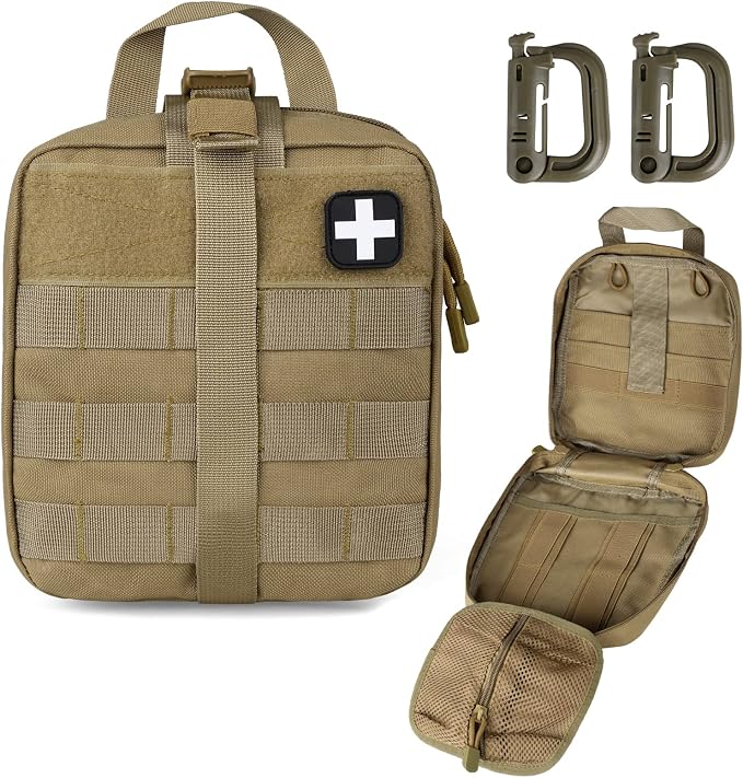 LIVANS 1000D First Aid Bag Empty, Medical Ifak Pouch for Emergency & EMT | Molle Compatible, Rip-Away & Quick-Release Design, Versatile for Tactical, Camping, Hiking and Travel