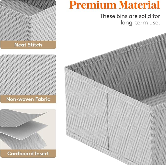 Lifewit Underwear Drawer Organizer for Closet 8 Pack | 3 Sizes Dresser Organizer Dividers, Deep Fabric Foldable Drawer Storage Bins for Clothes, Sock, Bra, Lingerie, Undies