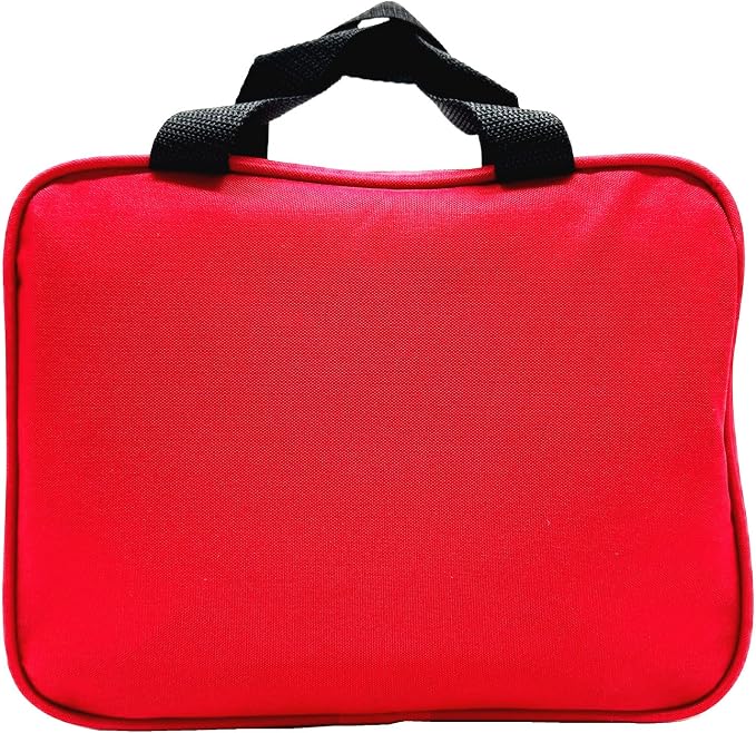 Red First Aid Bag Empty Travel Rescue Pouch First Responder Storage Medicine Emergency Bag for Car Home Office Kitchen Sports Outdoors (Red QZB)