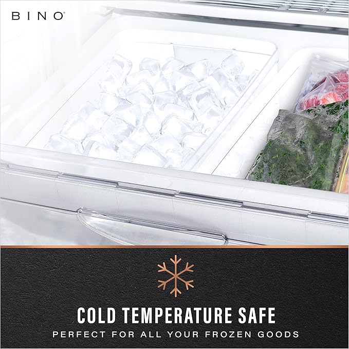 BINO | Plastic Storage Bins, Medium - 6 Pack | THE LUCID COLLECTION | Multi-Use Built-In Handles | BPA-Free | Clear Storage Containers | Fridge Organizer | Pantry & Home Organization