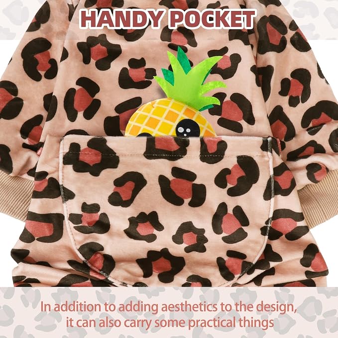 PUPTECK Soft Fleece Dog Pajamas for Small Medium Dogs, Dog Onesie Puppy Sweaters Clothes Jumpsuit Pjs, Cute Jammies Cat Coat Pet Costume Apparel