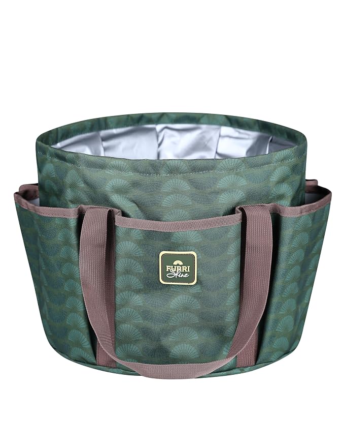 Horse Grooming Tote Bag, Waterproof Grooming Organizer with Multiple Pockets for Brushes & Tools, Stable & Show Use Green