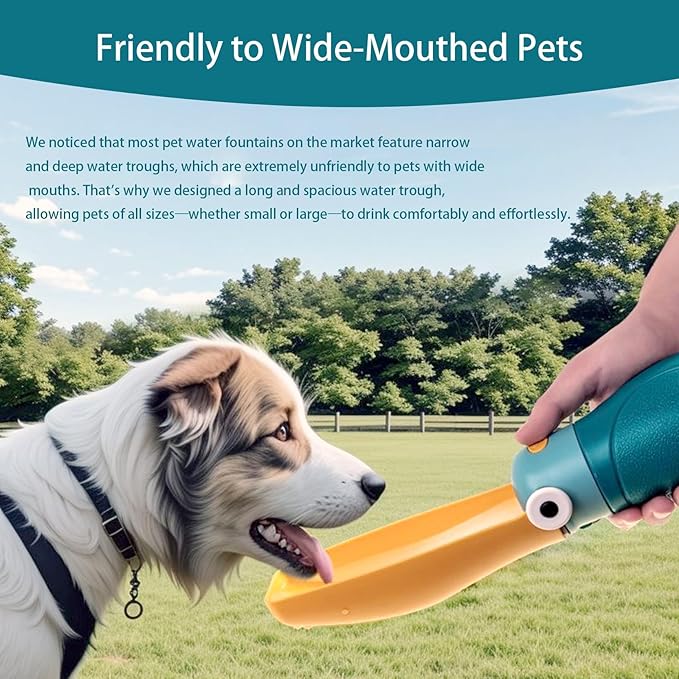 Portable Dog Water Bottle Large 17oz - Insulated, Collapsible & Leak-Proof Water Dispenser for Dogs On-The-Go - Lightweight Travel Water Bowl for Hiking, Walking, Outdoor (Green)