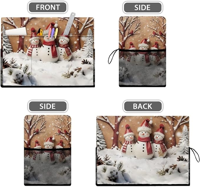 Sewing Machine Cover,Christmas Snowman Scene Print | Dust & Pet Hair Protection,Fits Standard Singer, Brother and Janome Machines, Protecting & Decorating Your Sewing Space