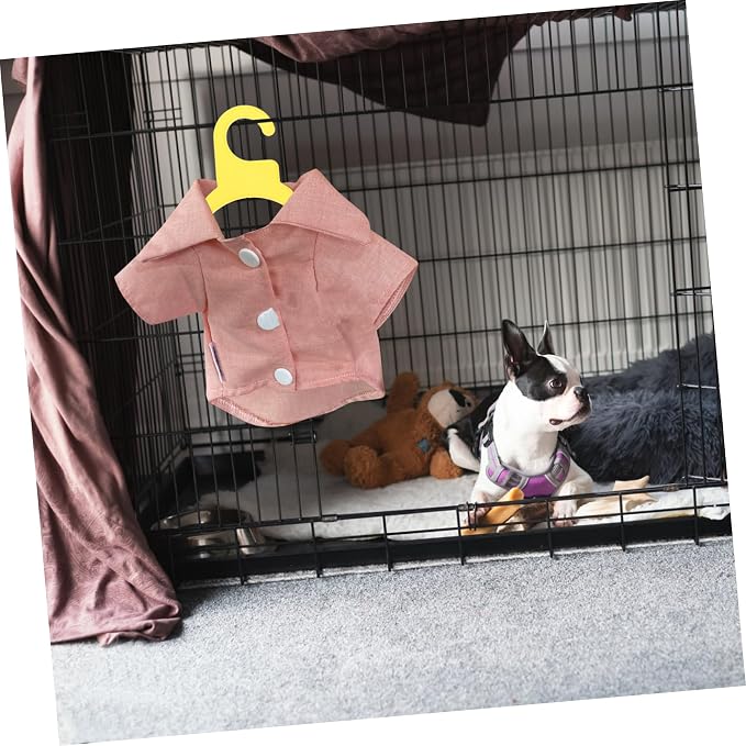 Toyvian 10pcs Dog and Cat Clothing Hangers Plastic Pet Apparel Racks for Organizing and Hanging Pet Clothes Small Yellow for Neat and Tidy