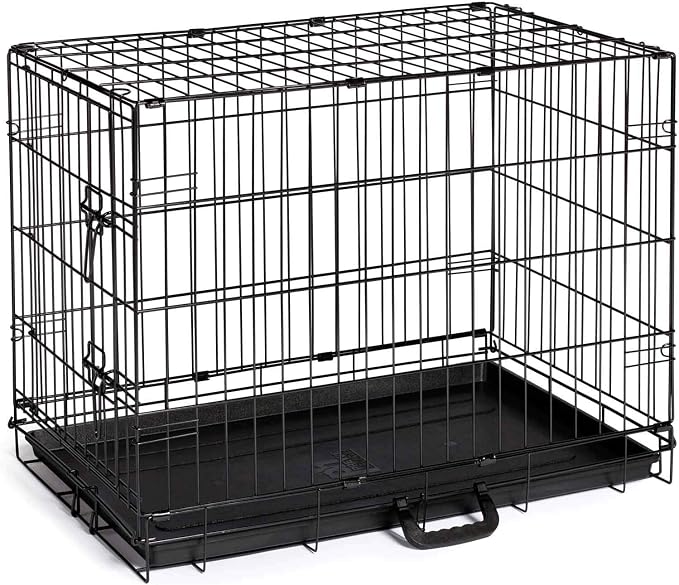 Prevue Pet Products Home On-The-Go Single Door Dog Crate - S, Black | Small Collapsible Dog Cage for Travel, Indoor and Outdoor Use, Foldable Kennel Design, Deep Plastic Pan