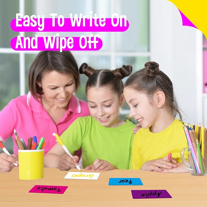 99 PCS Magnetic Name Tag Labels, 11 Colors Dry Erase Reusable Name Stickers for Whiteboards Locker Fridge School Office Home (1" x 3")