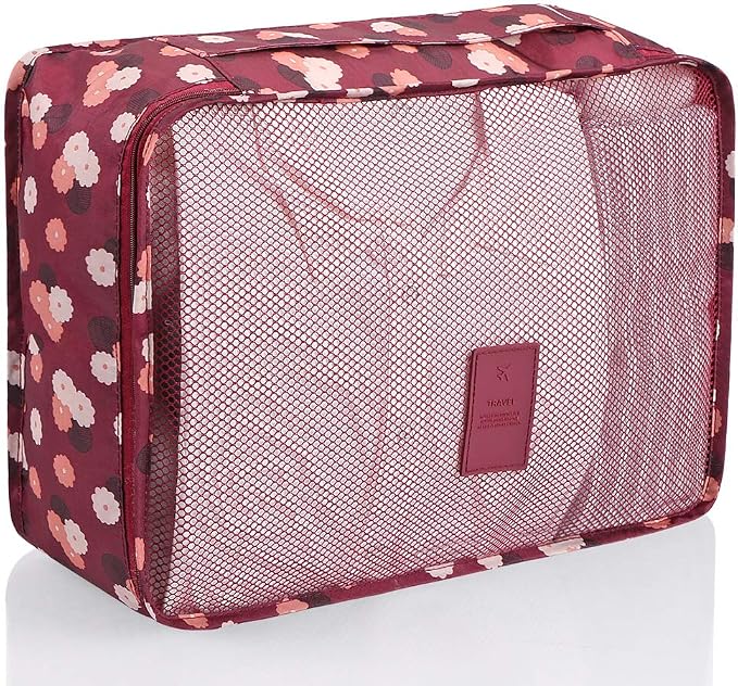 Mossio 7 Set Packing Cubes with Shoe Bag - Travel Carry On Luggage Organizer